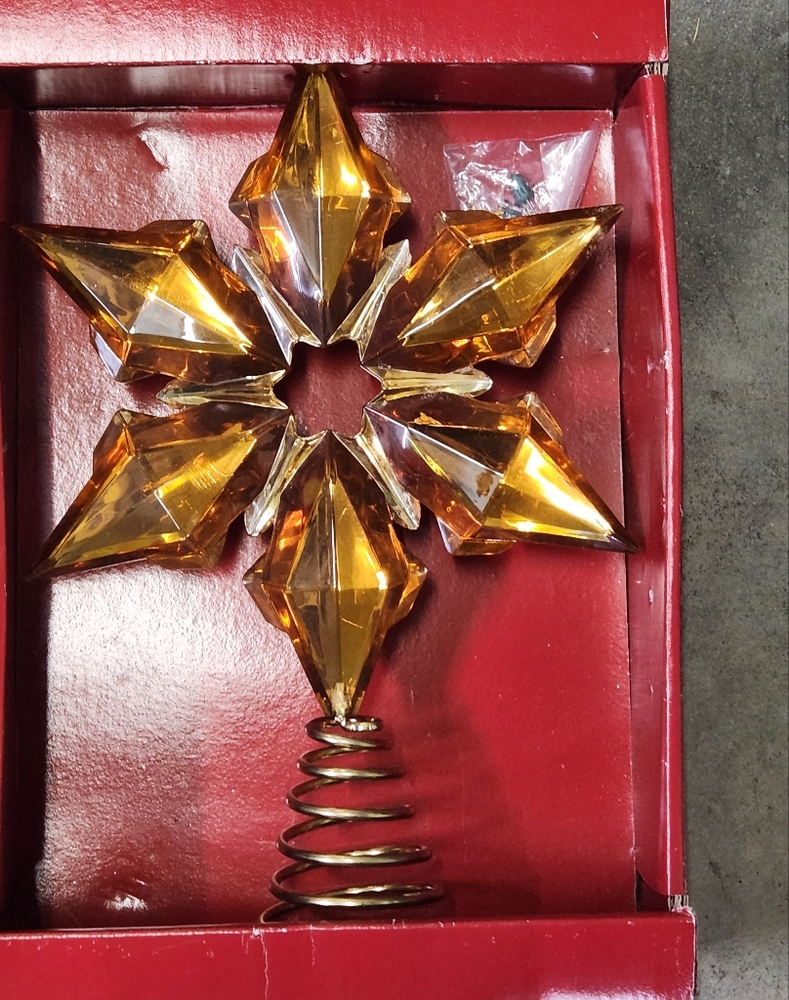 Kohl's large jewel star copper amber Christmas tree topper